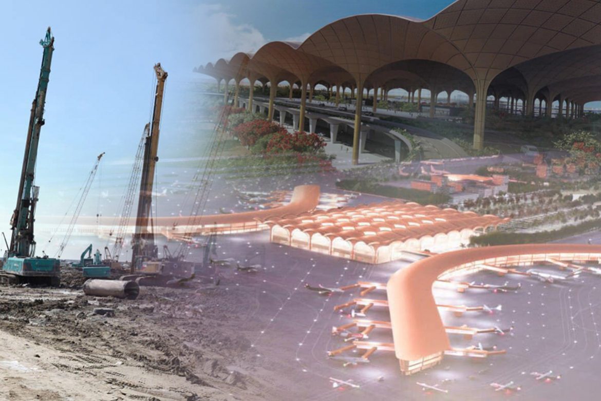 ព្រលានយន្ដហោះភ្នំពេញថ្មីលើទឹកដីខេត្តកណ្ដាល-តាកែវ កំពុងសាងសង់លេចជារូបរាងបណ្ដើរៗហើយ